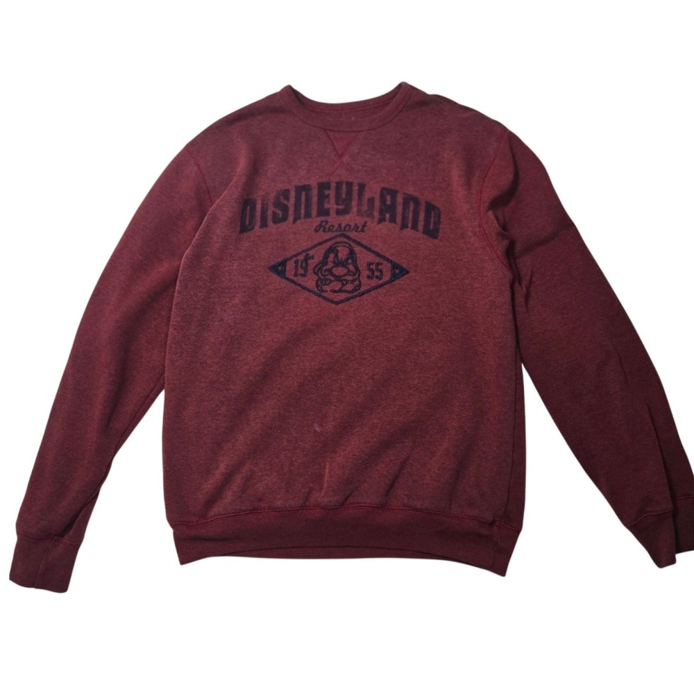 Disneyland Resort Grumpy Sweatshirt Mens Med Maroon Est 1955 Disney Parks Crew